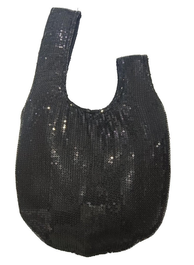 ATHZ Ethnic Handbags for Women Sequin work artisan potli bags Handcrafted Self Design (Black) - Image 5